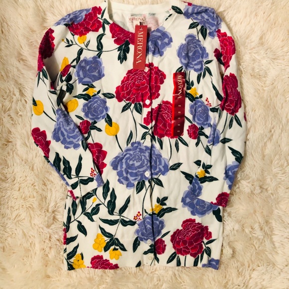 Merona Sweaters - NWT Merona Flower Cardigan Sweater